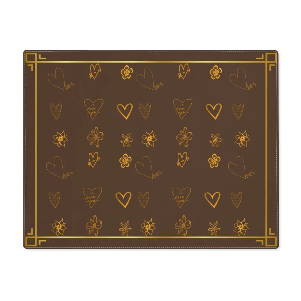 Gold Leaves Cotton Placemat - Elegant Dining Table Decor - DipaliZ