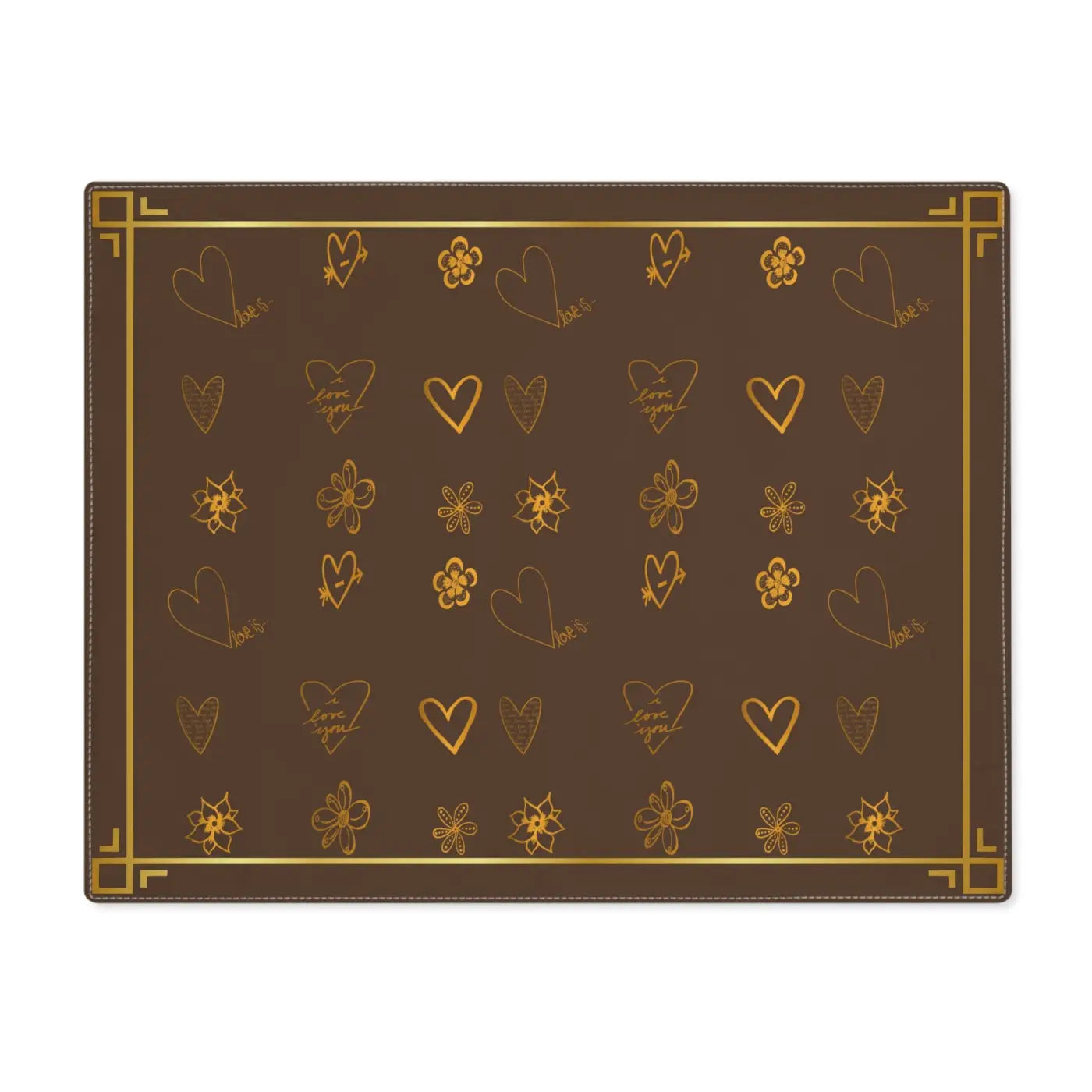 Gold Leaves Cotton Placemat - Elegant Dining Table Decor - DipaliZ