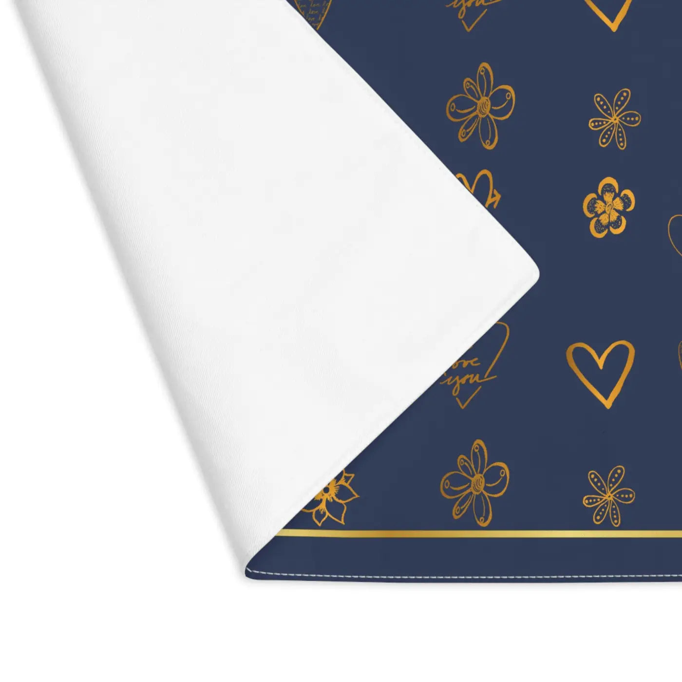Gold Leaves Navy Blue Placemats - Eco-Friendly Gifts - DipaliZ