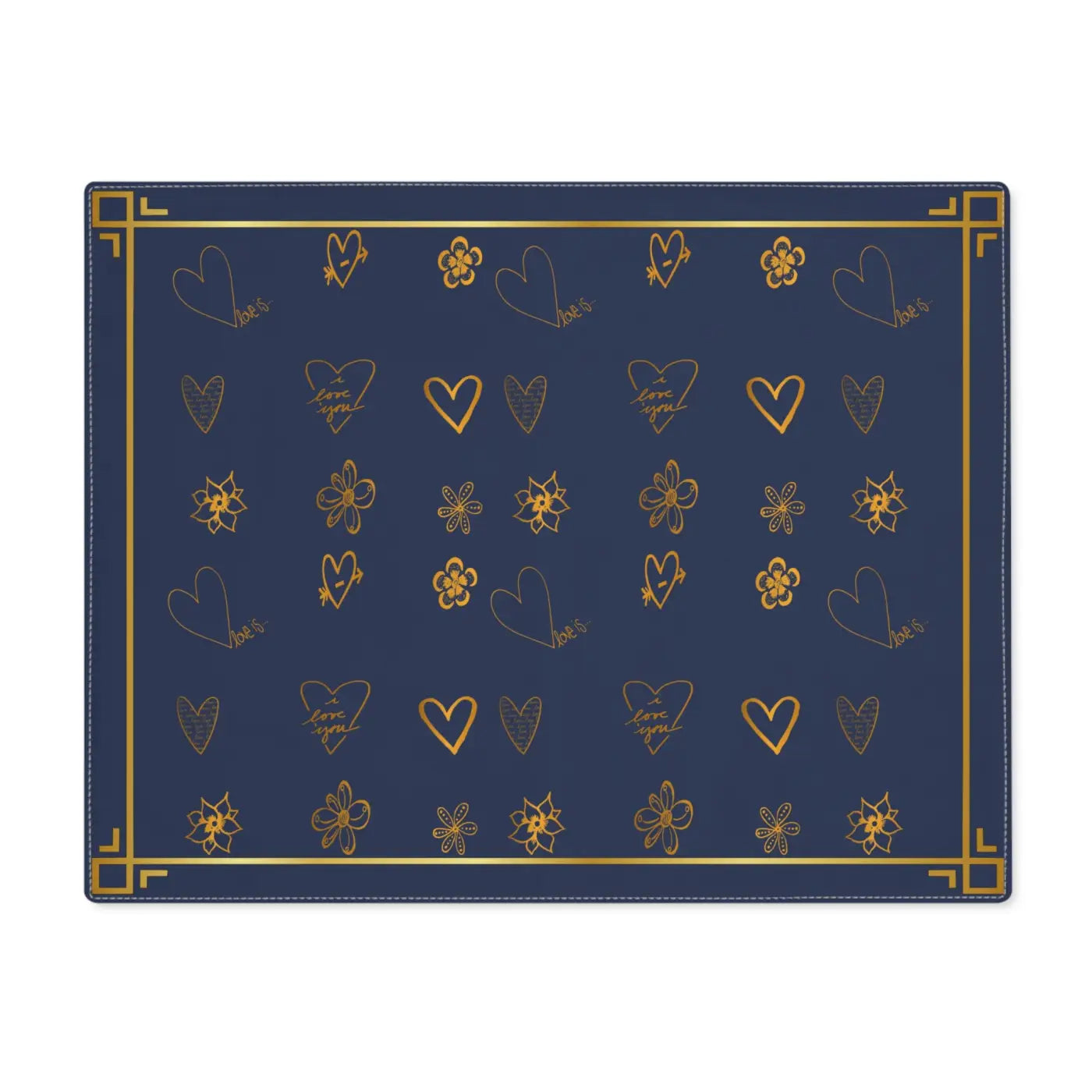 Gold Leaves Navy Blue Placemats - Eco-Friendly Gifts - DipaliZ