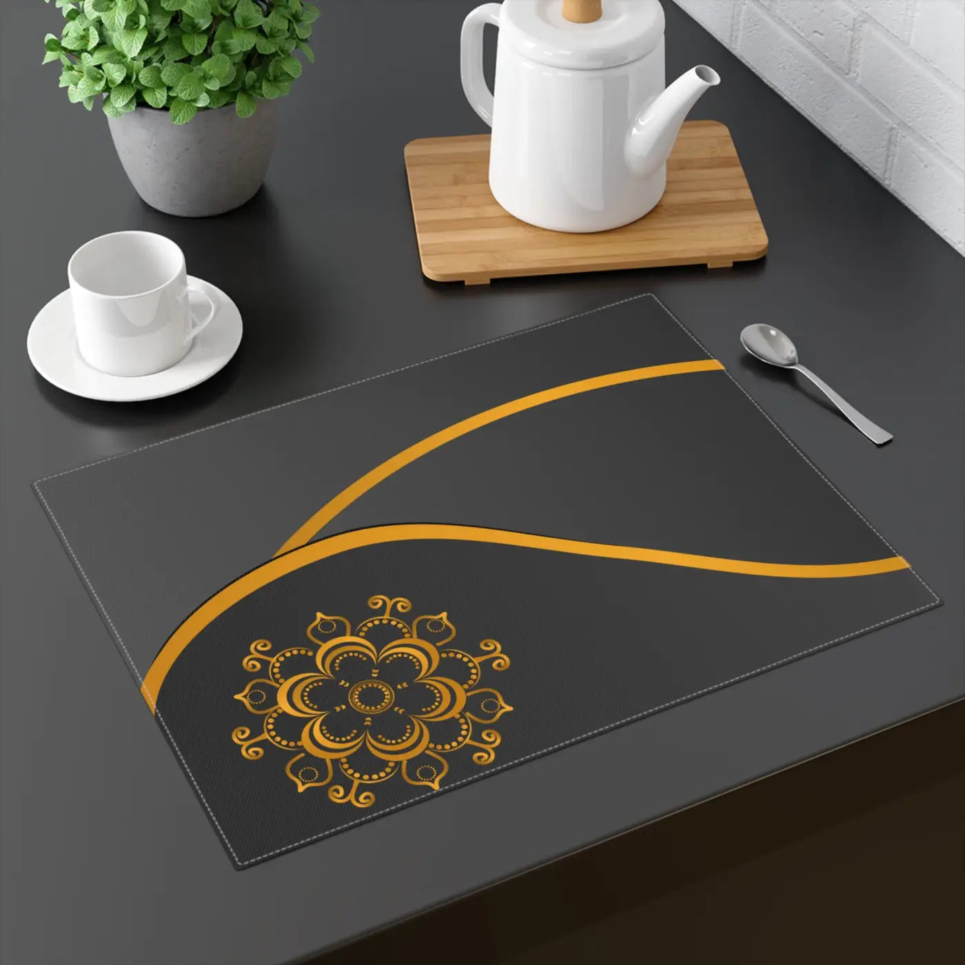 Gold Pattern Placemats - Elegant Table Decor - DipaliZ