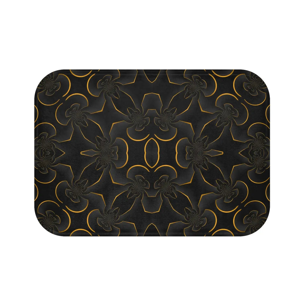 Golden Abstract Bath Mat - Anti-Slip Backing - DipaliZ