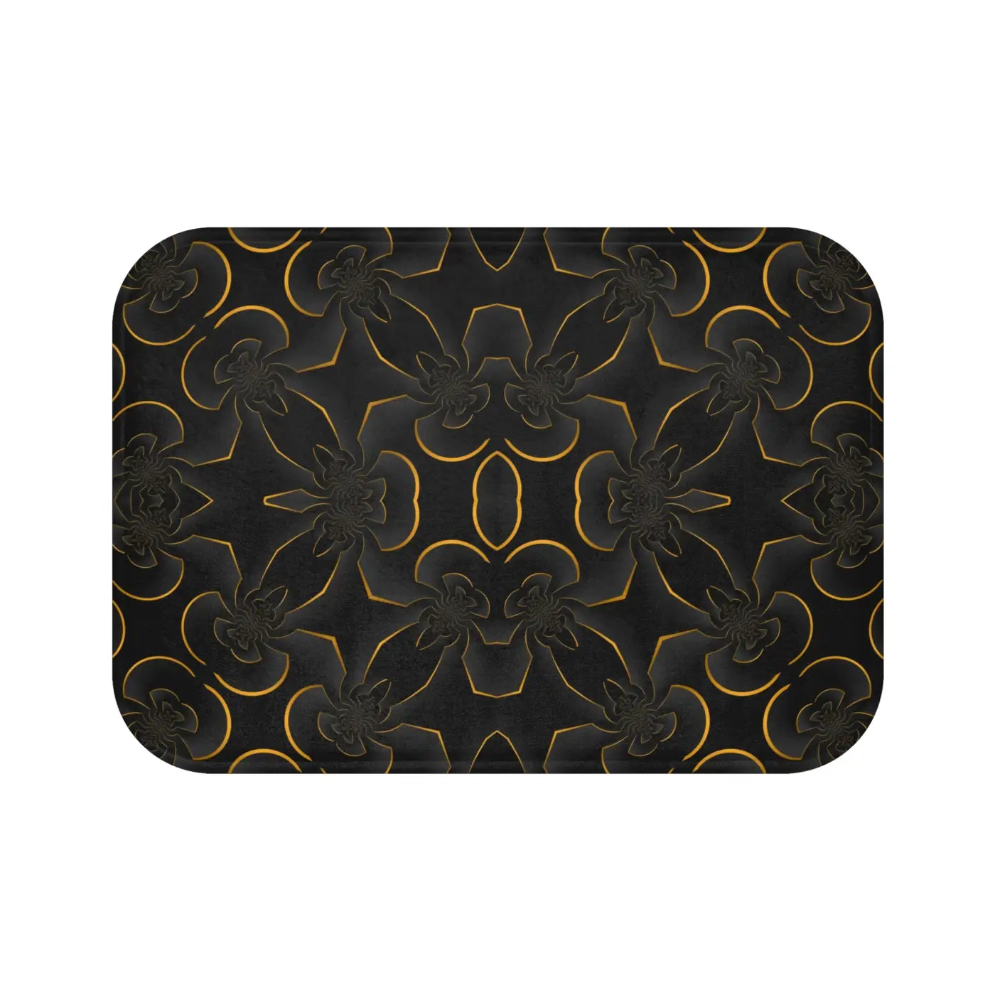 Golden Abstract Bath Mat - Anti-Slip Backing - DipaliZ