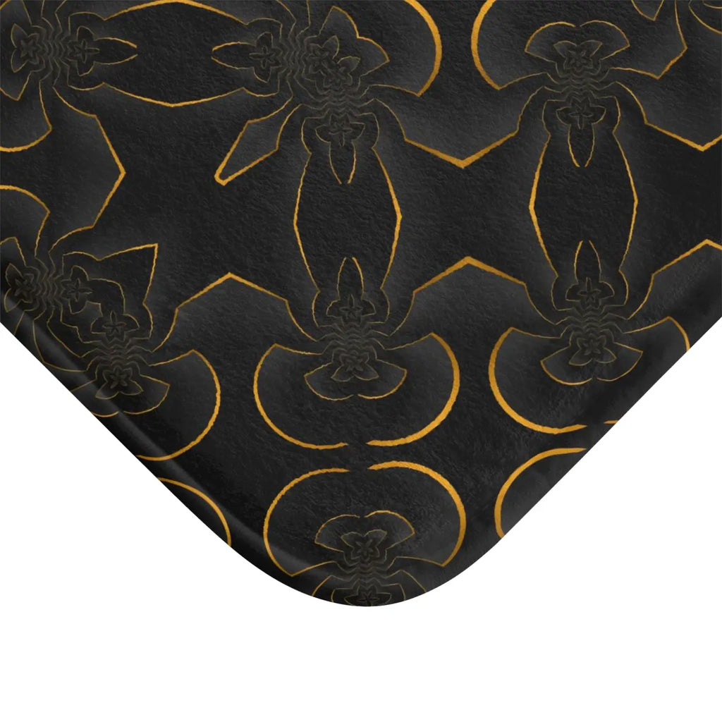 Golden Abstract Bath Mat - Anti-Slip Backing - DipaliZ