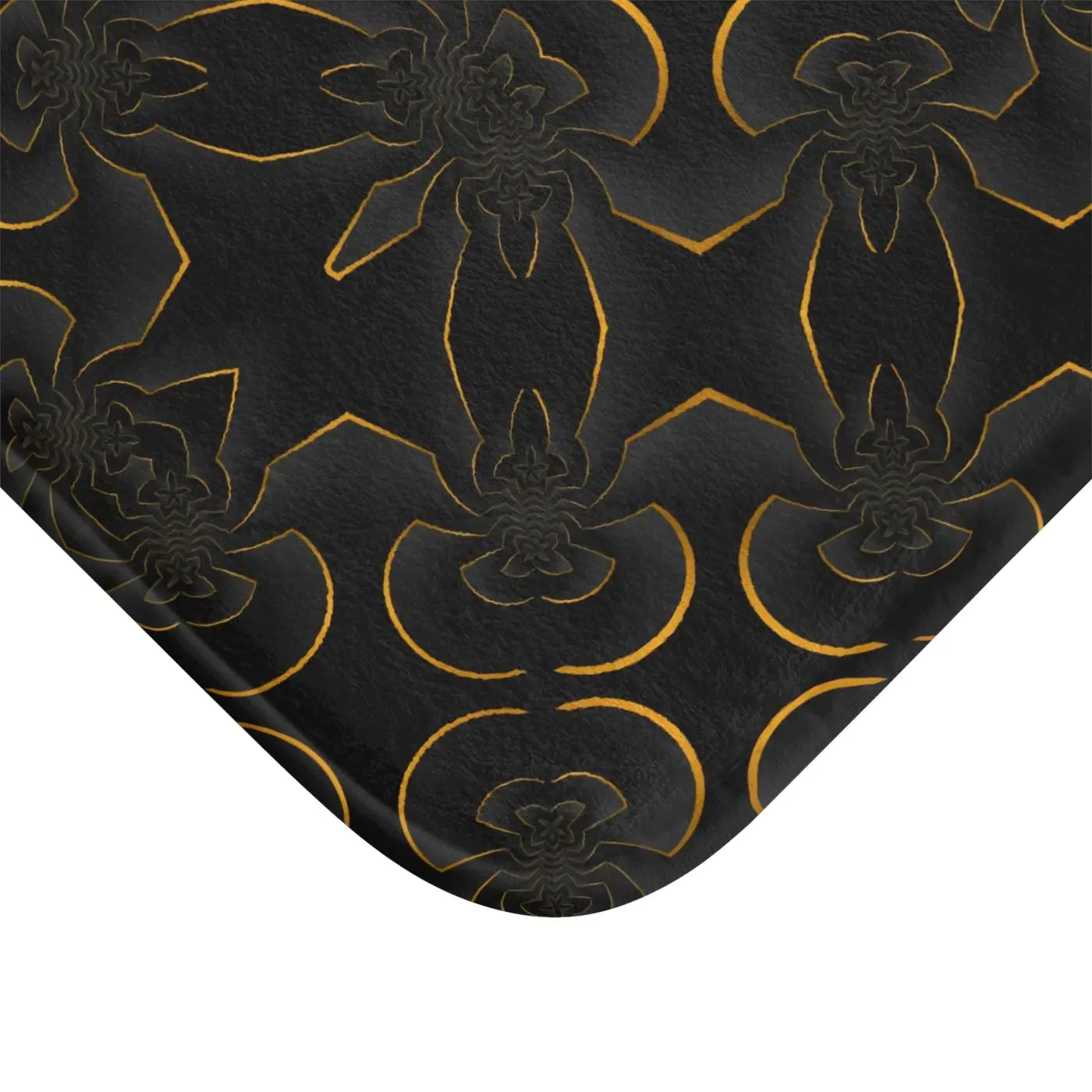 Golden Abstract Bath Mat - Anti-Slip Backing - DipaliZ