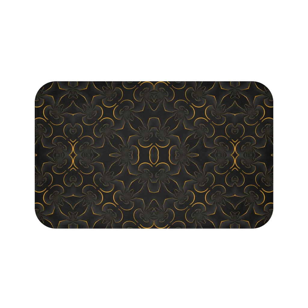 Golden Abstract Bath Mat - Anti-Slip Backing - DipaliZ