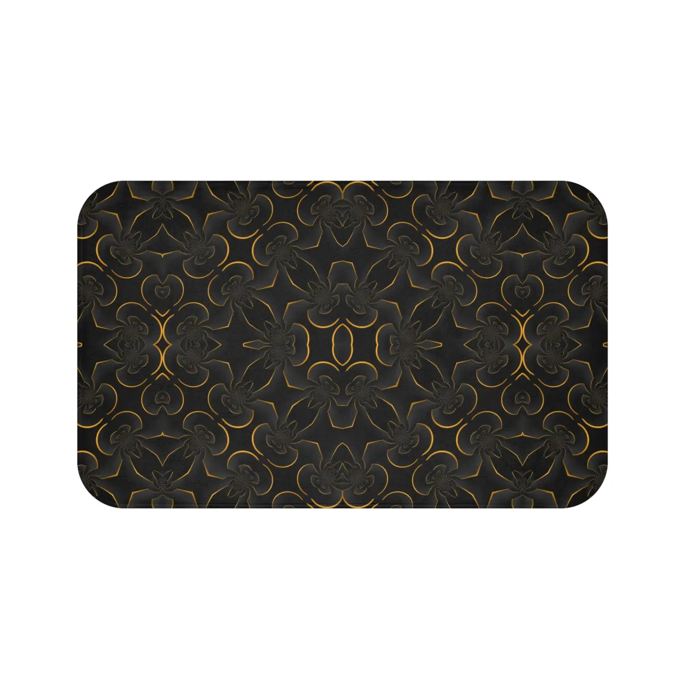 Golden Abstract Bath Mat - Anti-Slip Backing - DipaliZ