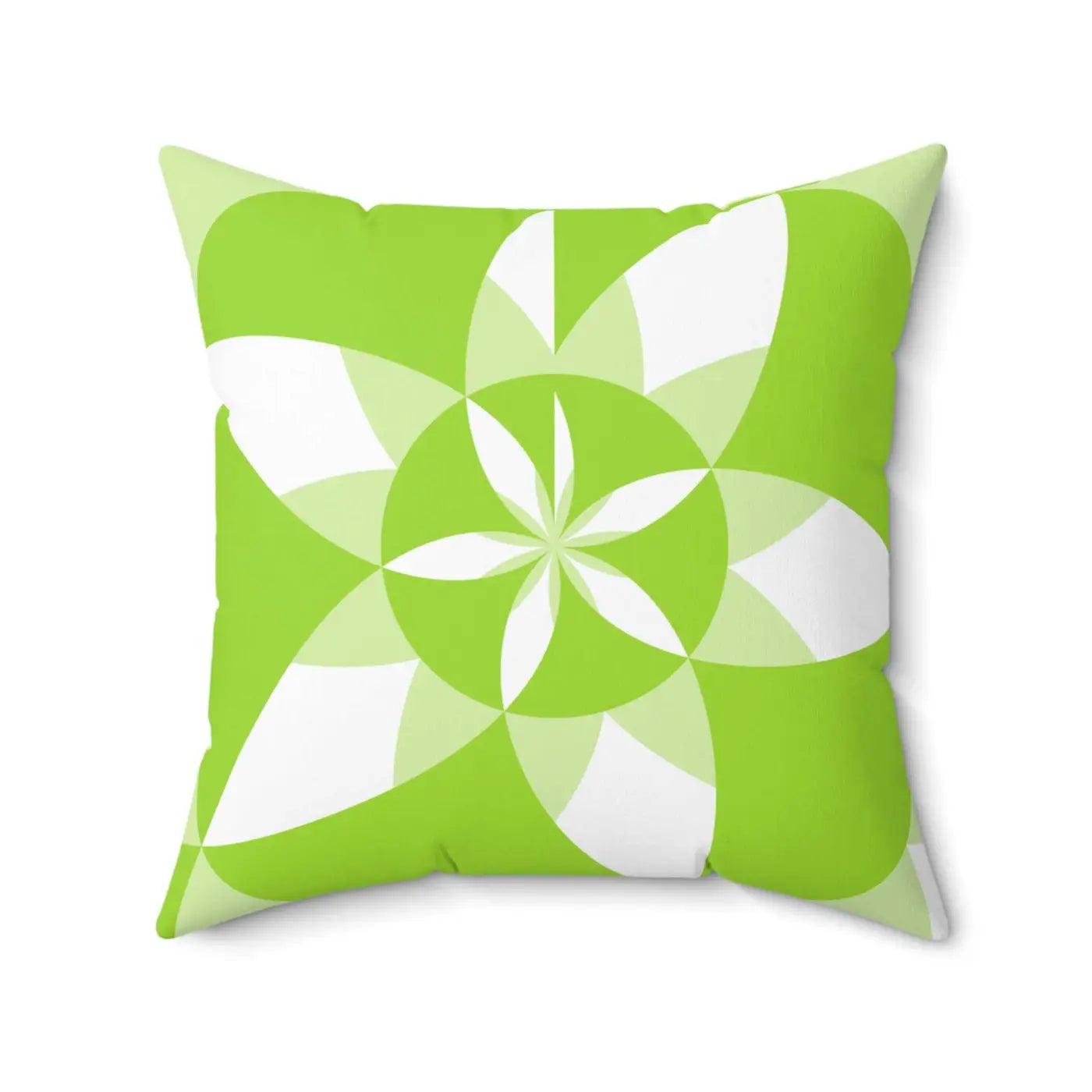Green Abstract Pattern Polyester Square Pillow - DipaliZ