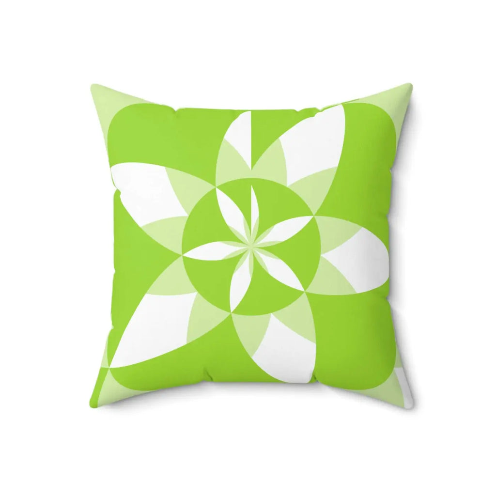 Green Abstract Pattern Polyester Square Pillow - DipaliZ