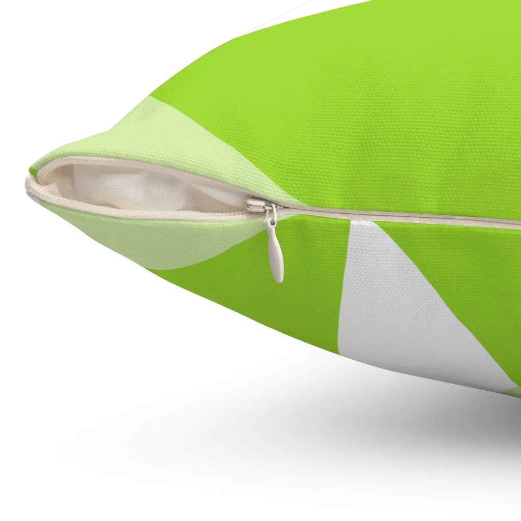 Green Abstract Pattern Polyester Square Pillow - DipaliZ