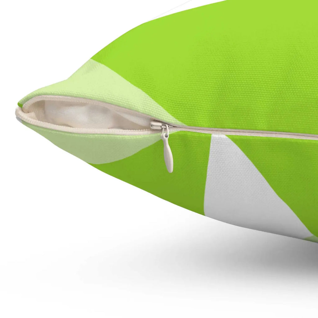 Green Abstract Pattern Polyester Square Pillow - DipaliZ