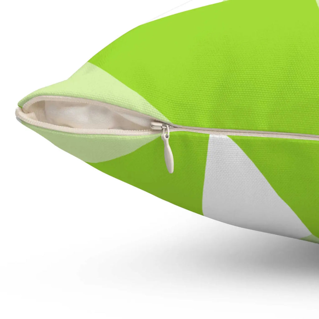 Green Abstract Pattern Polyester Square Pillow - DipaliZ
