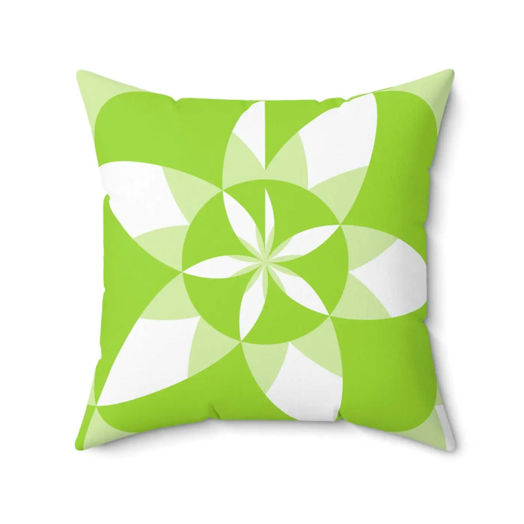 Green Abstract Pattern Polyester Square Pillow - DipaliZ