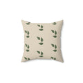 Green Leaves Polyester Square Pillow - Fresh Garden Vibes - DipaliZ