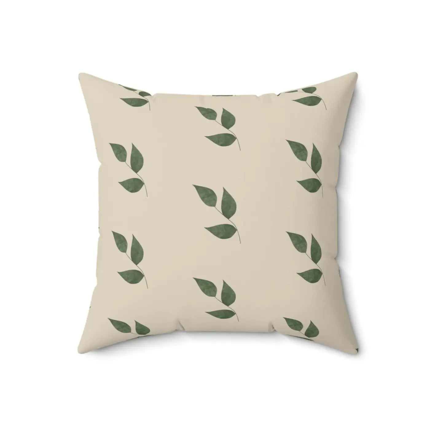 Green Leaves Polyester Square Pillow - Fresh Garden Vibes - DipaliZ
