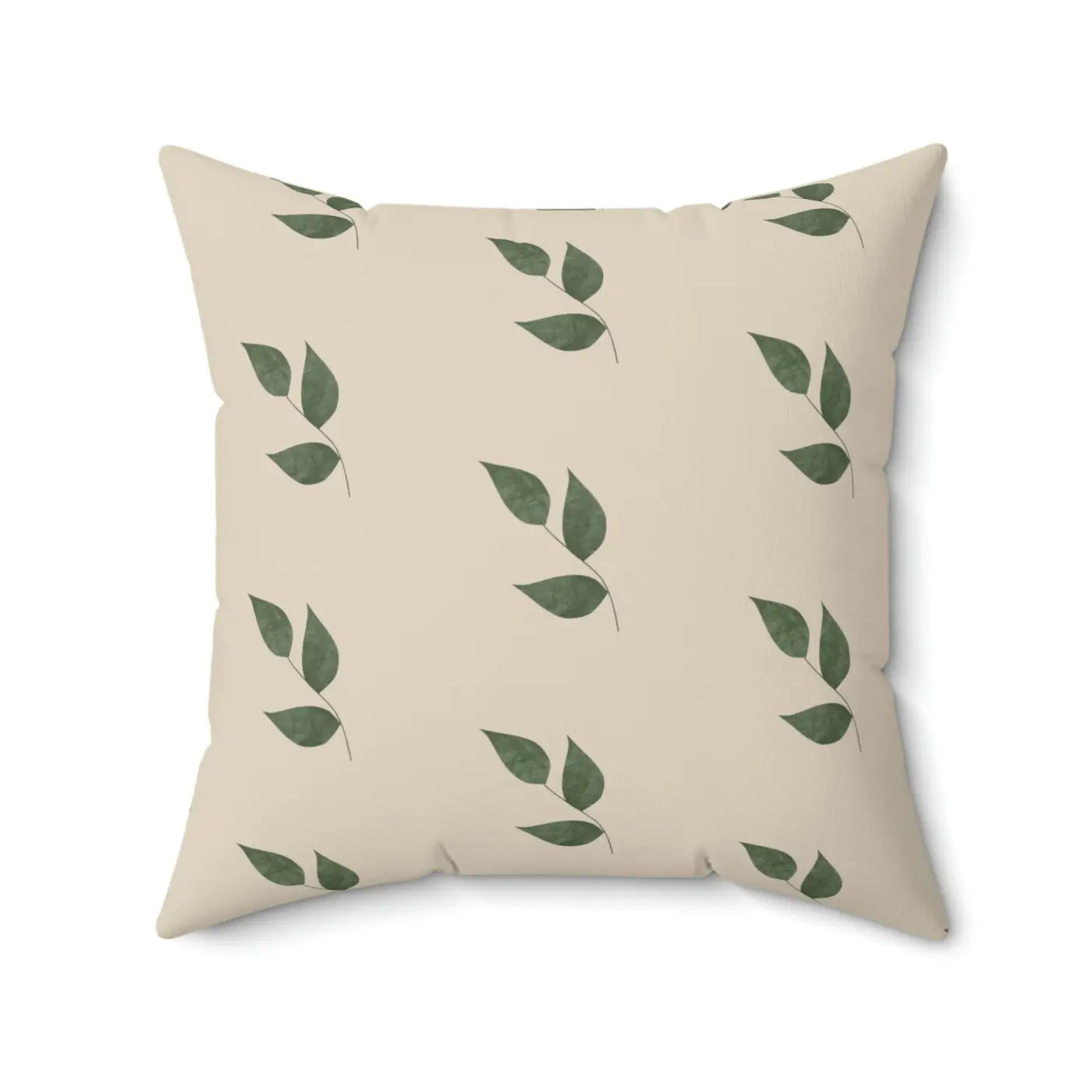 Green Leaves Polyester Square Pillow - Fresh Garden Vibes - DipaliZ