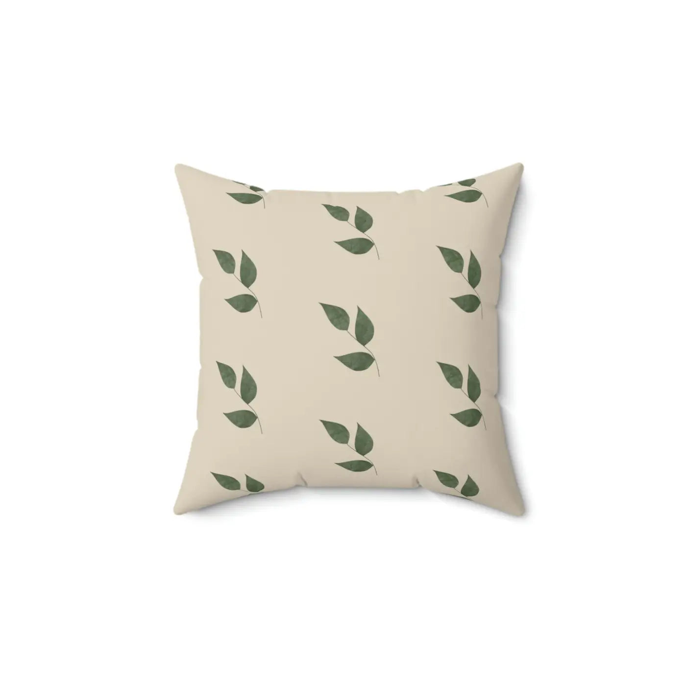 Green Leaves Polyester Square Pillow - Fresh Garden Vibes - DipaliZ