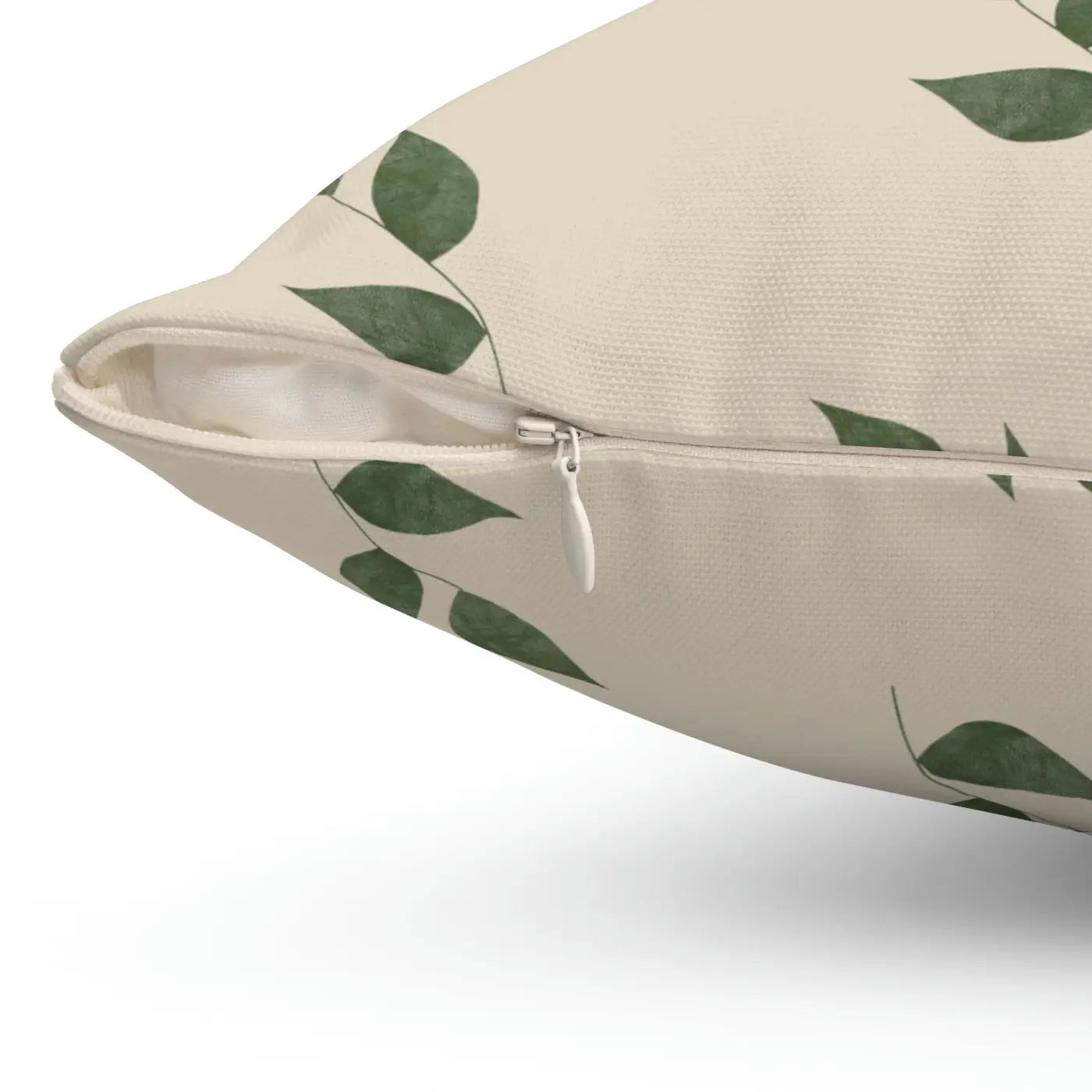 Green Leaves Polyester Square Pillow - Fresh Garden Vibes - DipaliZ