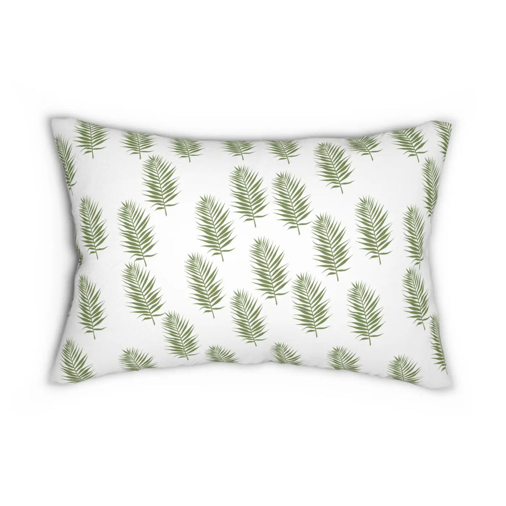 Green Leaves Polyester Lumbar Pillow - Eco-Friendly Gifts - DipaliZ