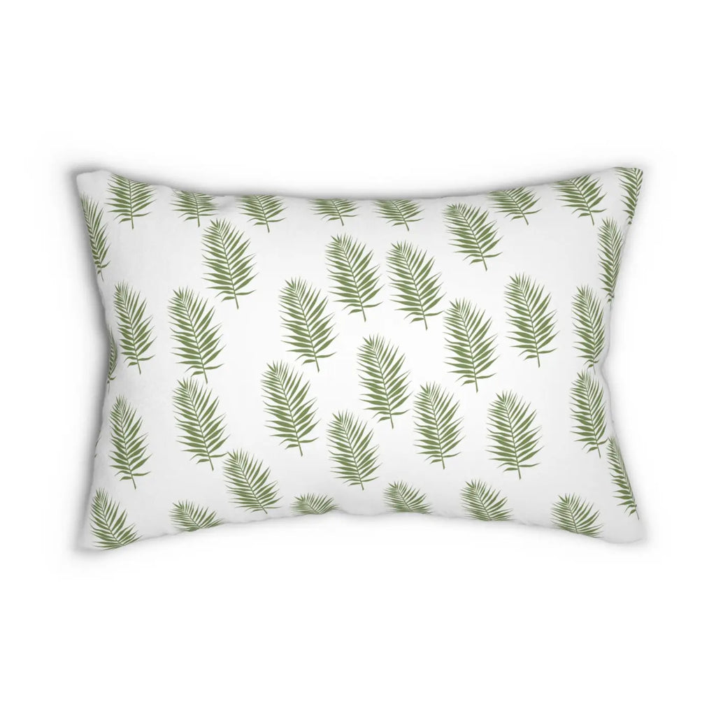 Green Leaves Polyester Lumbar Pillow - Eco-Friendly Gifts - DipaliZ