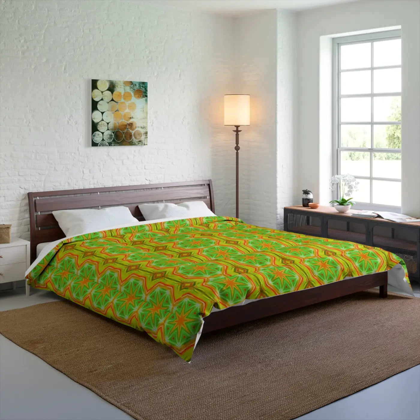 Yellow Geometrical Pattern Bedding Set - Modern Vibrance - DipaliZ