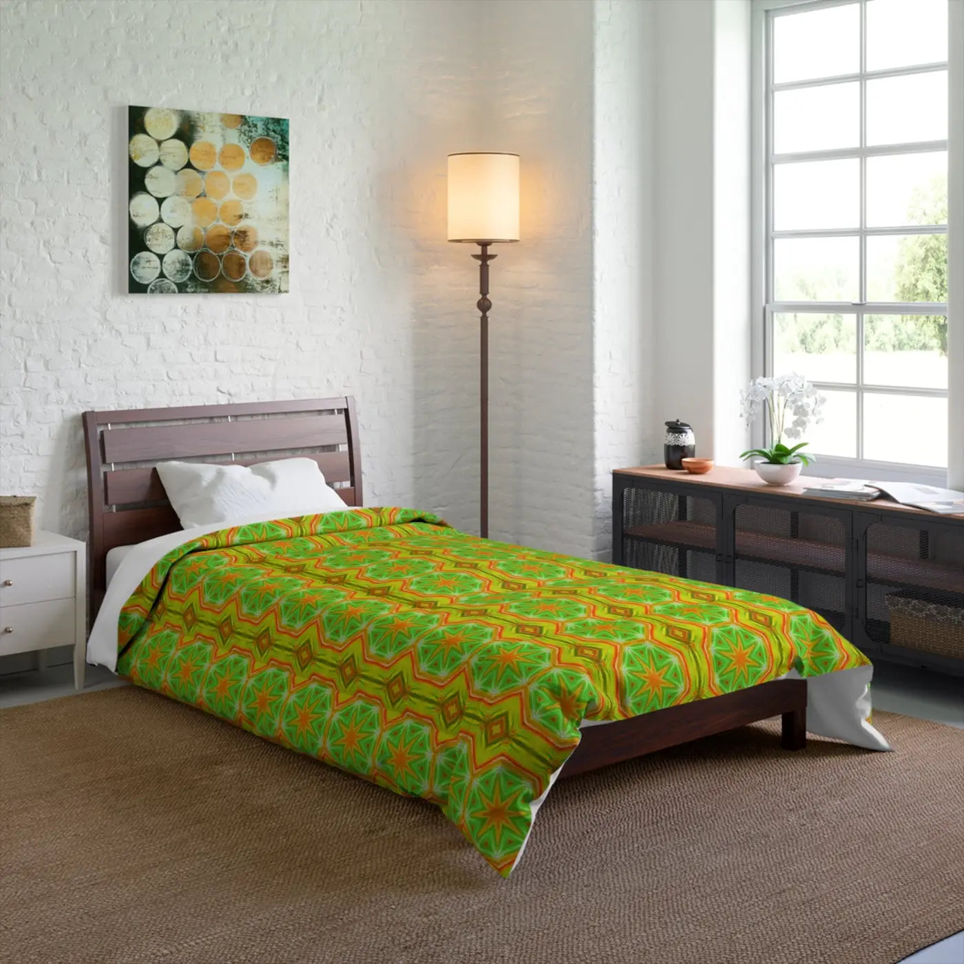 Yellow Geometrical Pattern Bedding Set - Modern Vibrance - DipaliZ