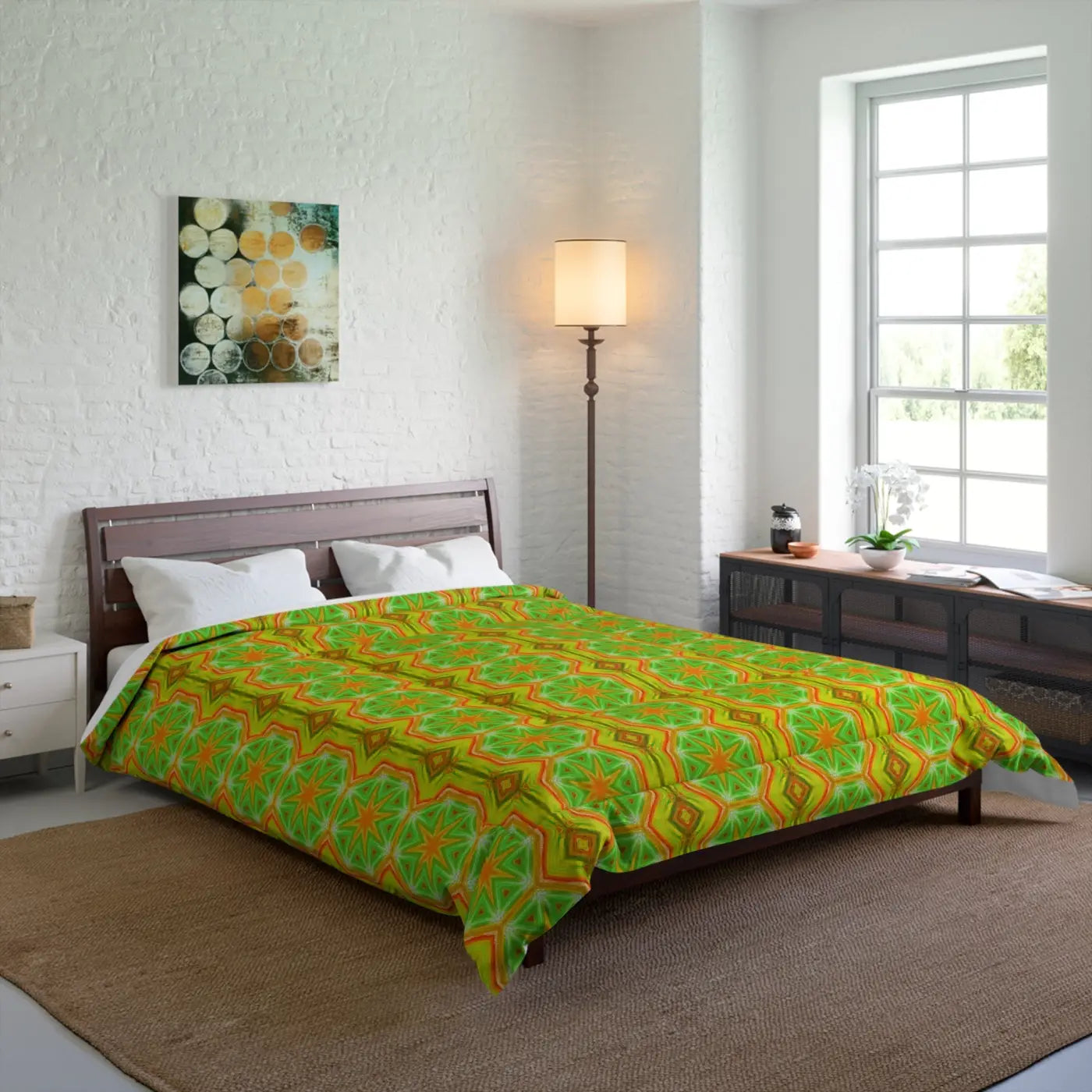 Yellow Geometrical Pattern Bedding Set - Modern Vibrance - DipaliZ