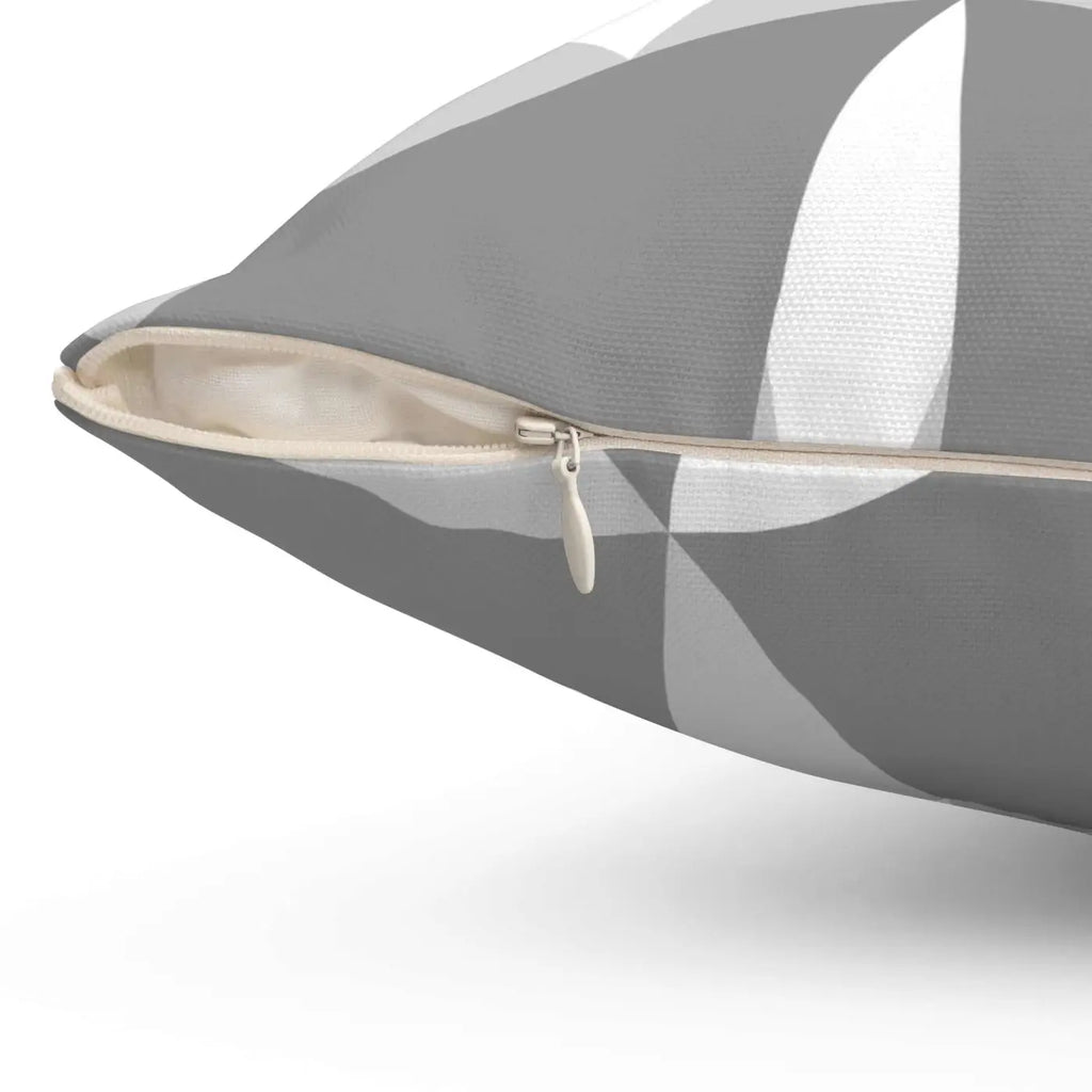 Grey Abstract Polyester Square Pillow - Modern Home Decor - DipaliZ