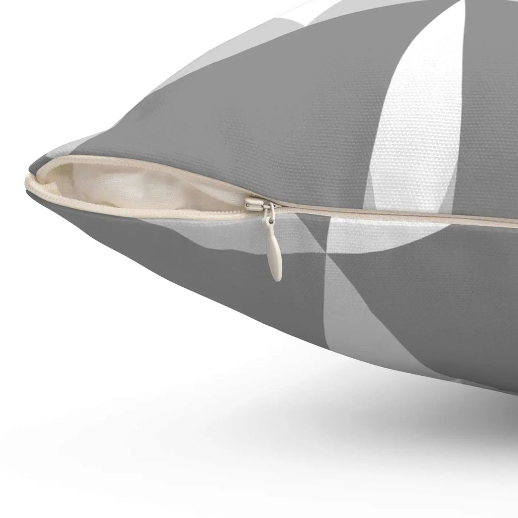 Grey Abstract Polyester Square Pillow - Modern Home Decor - DipaliZ