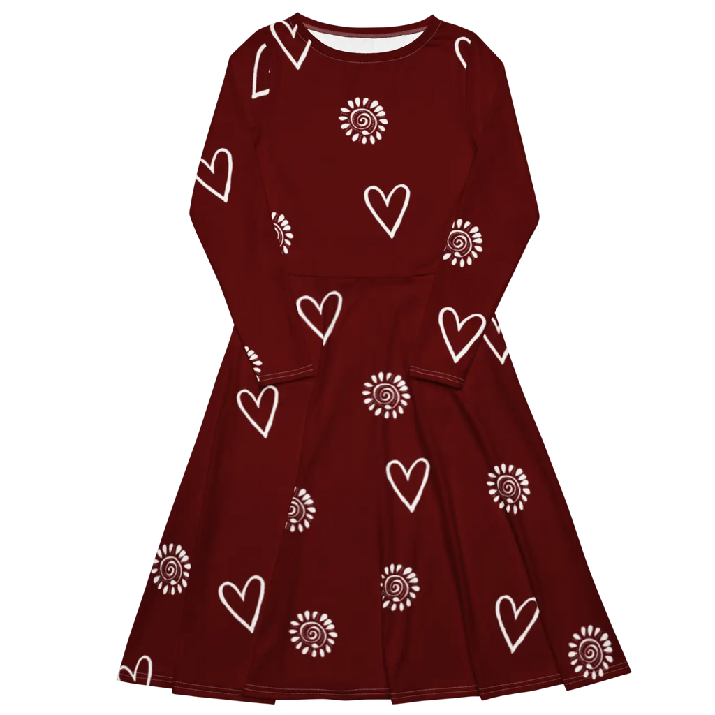 Long Sleeve Midi Dress - Showstopping Runway Style - DipaliZ