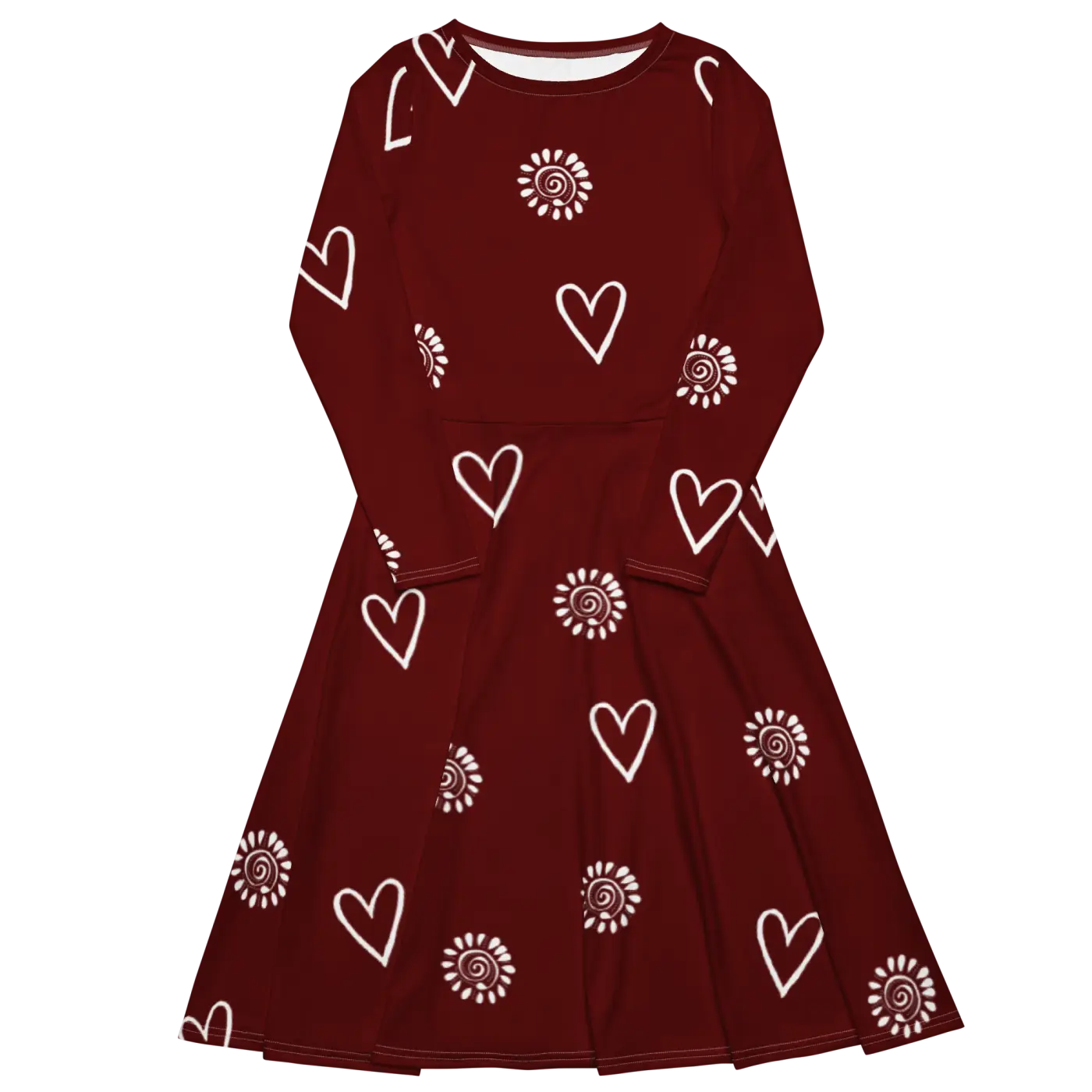 Long Sleeve Midi Dress - Showstopping Runway Style - DipaliZ