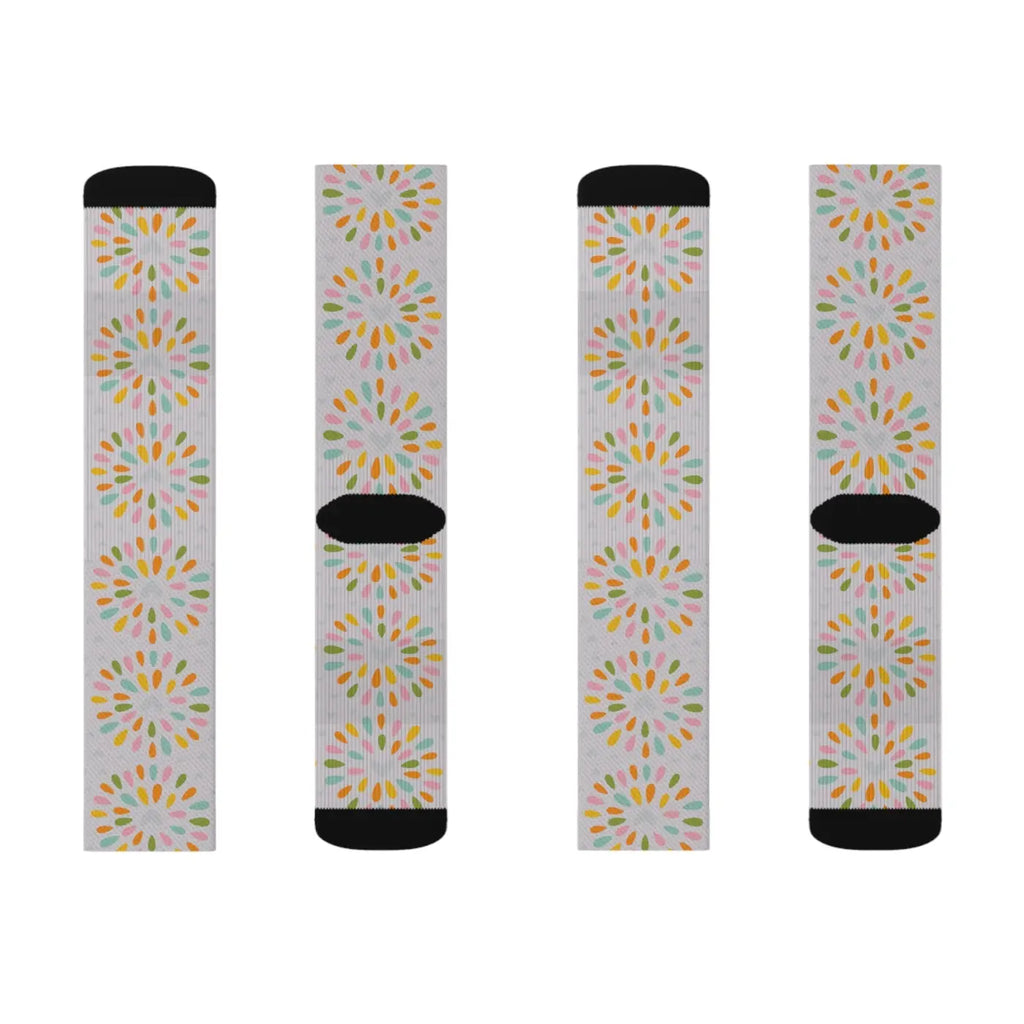 Sublimation Socks - Hearts On Grey Polyester - DipaliZ