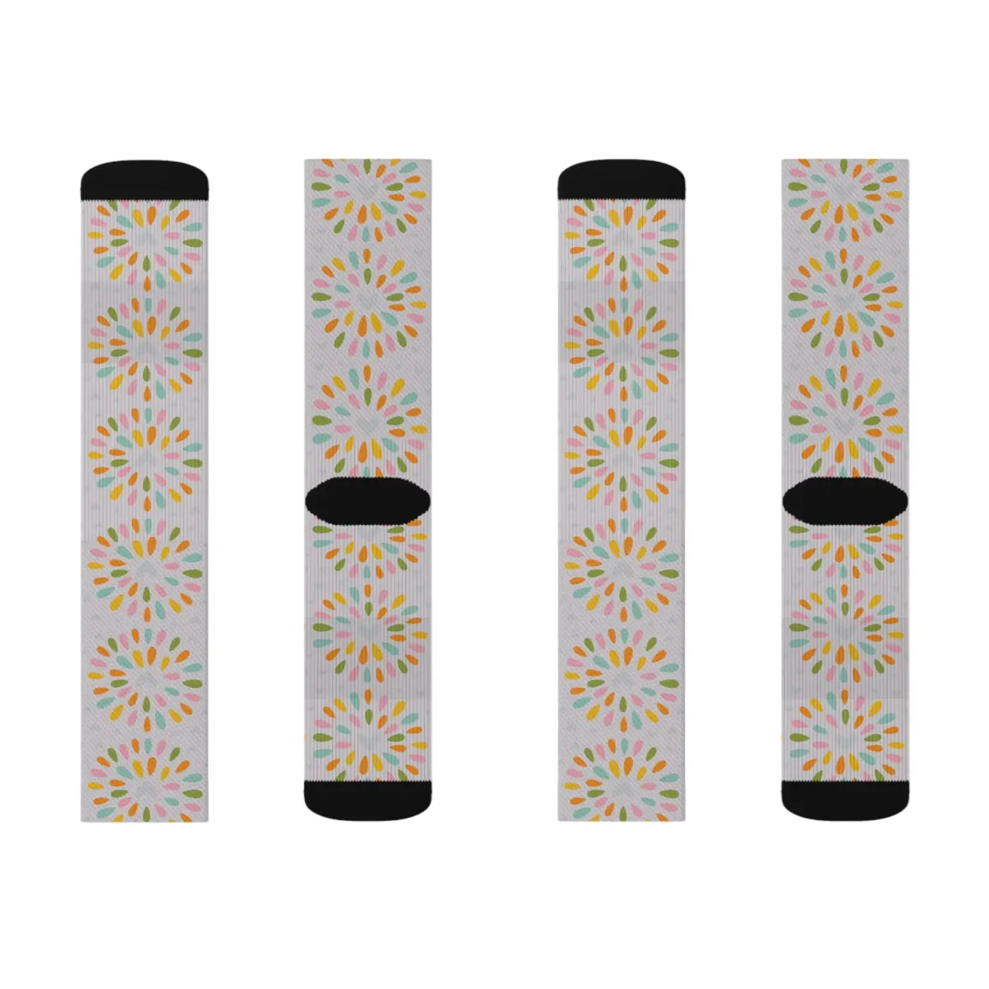 Sublimation Socks - Hearts On Grey Polyester - DipaliZ