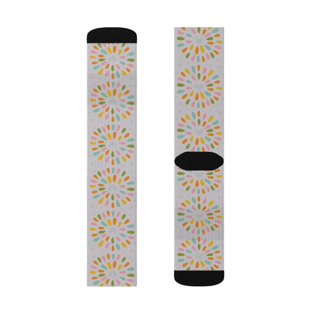 Sublimation Socks - Hearts On Grey Polyester - DipaliZ
