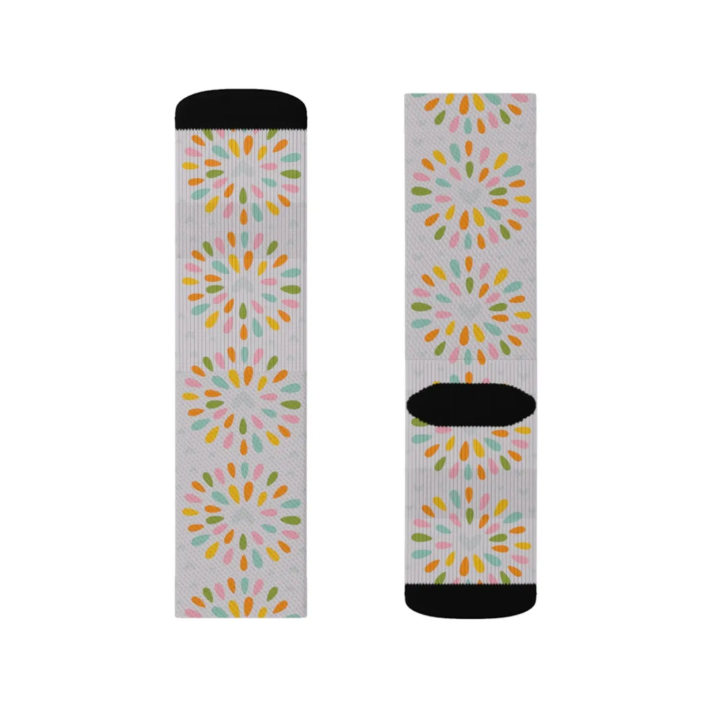 Sublimation Socks - Hearts On Grey Polyester - DipaliZ