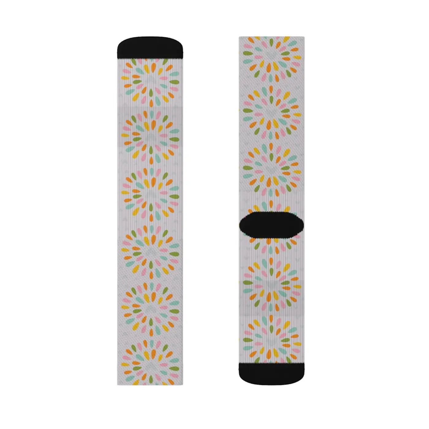 Sublimation Socks - Hearts On Grey Polyester - DipaliZ