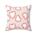 Hearts Print Polyester Square Pillow - Valentine's Day - DipaliZ