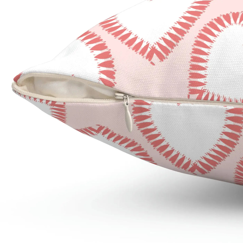 Hearts Print Polyester Square Pillow - Valentine's Day - DipaliZ