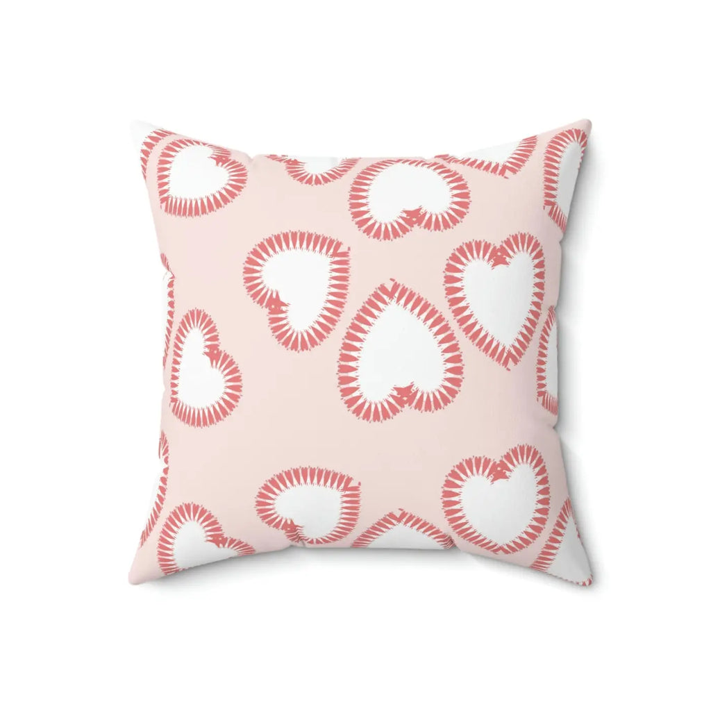 Hearts Print Polyester Square Pillow - Valentine's Day - DipaliZ