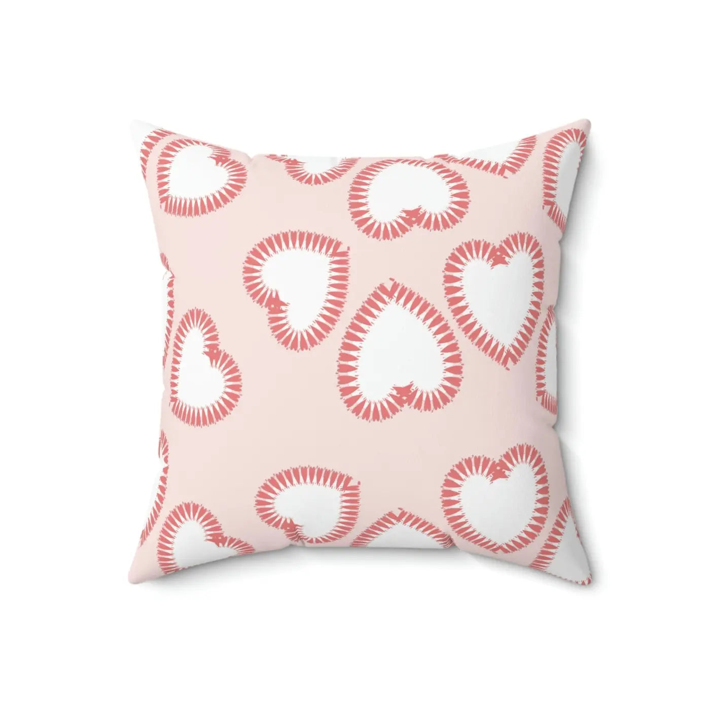 Hearts Print Polyester Square Pillow - Valentine's Day - DipaliZ