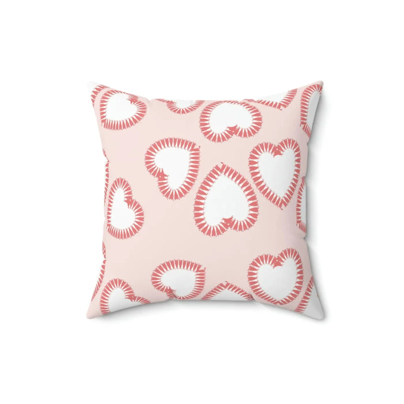 Hearts Print Polyester Square Pillow - Valentine's Day - DipaliZ