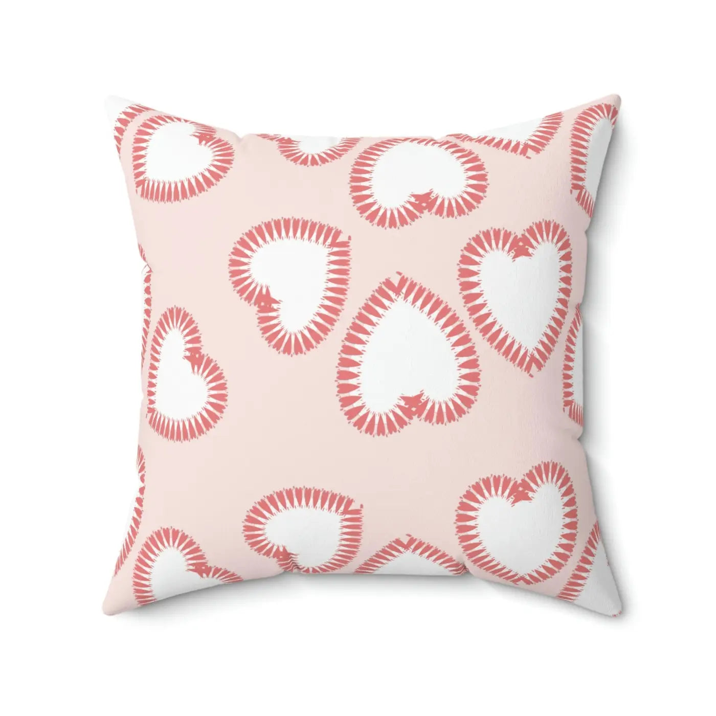 Hearts Print Polyester Square Pillow - Valentine's Day - DipaliZ