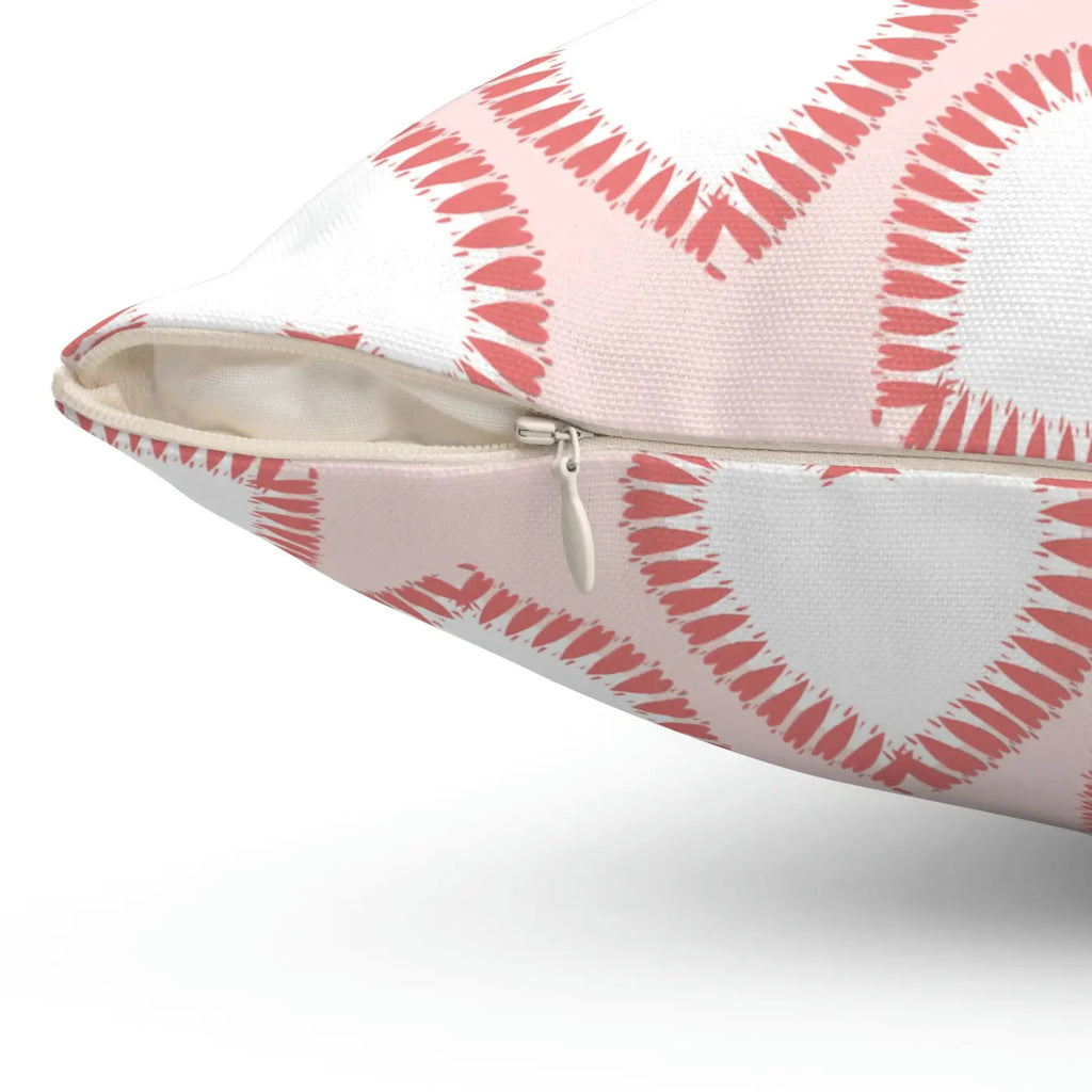 Hearts Print Polyester Square Pillow - Valentine's Day - DipaliZ