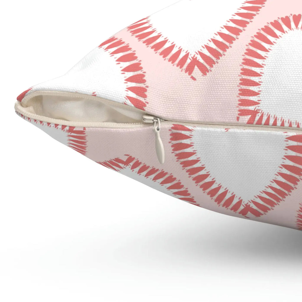 Hearts Print Polyester Square Pillow - Valentine's Day - DipaliZ