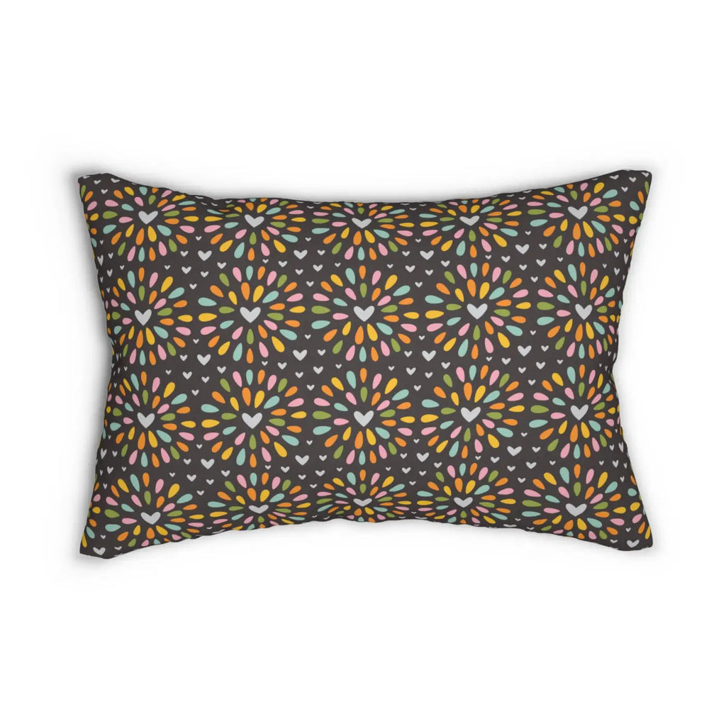 Hearts Polyester Lumbar Pillow - Spun Polyester - DipaliZ