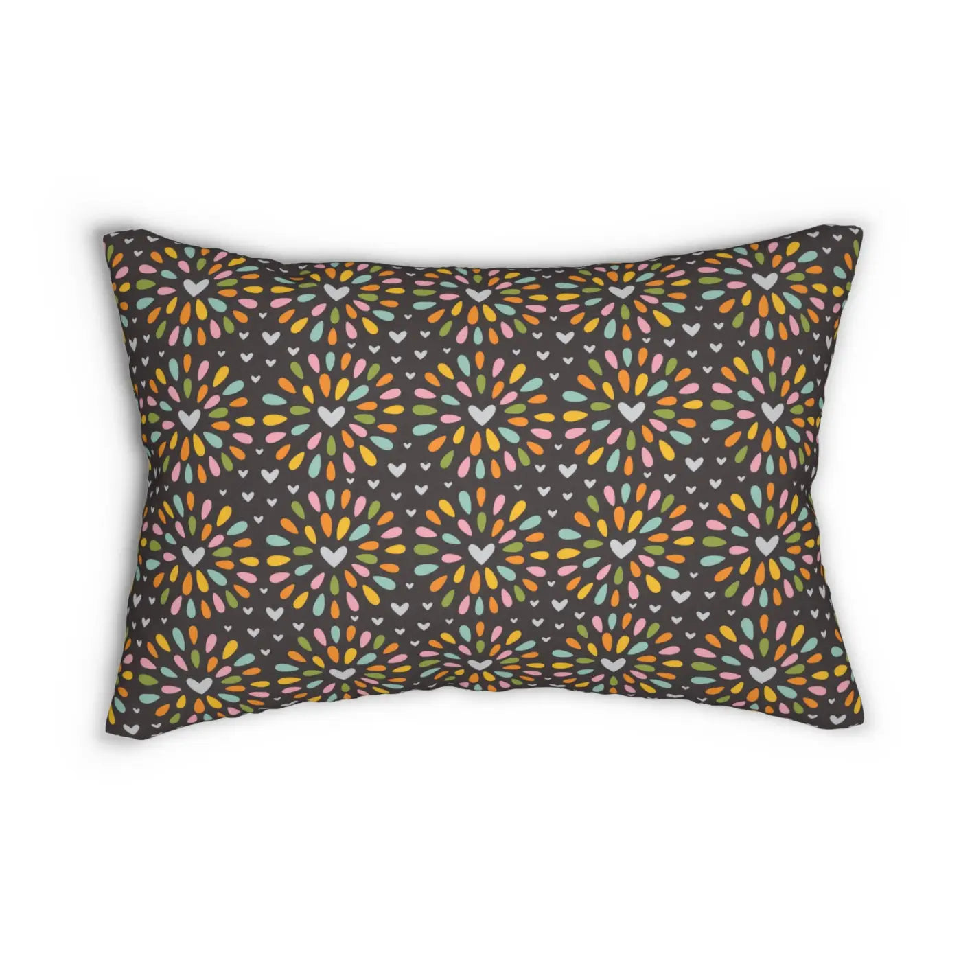 Hearts Polyester Lumbar Pillow - Spun Polyester - DipaliZ