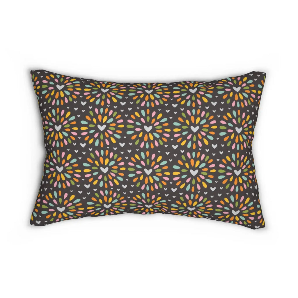 Hearts Polyester Lumbar Pillow - Spun Polyester - DipaliZ