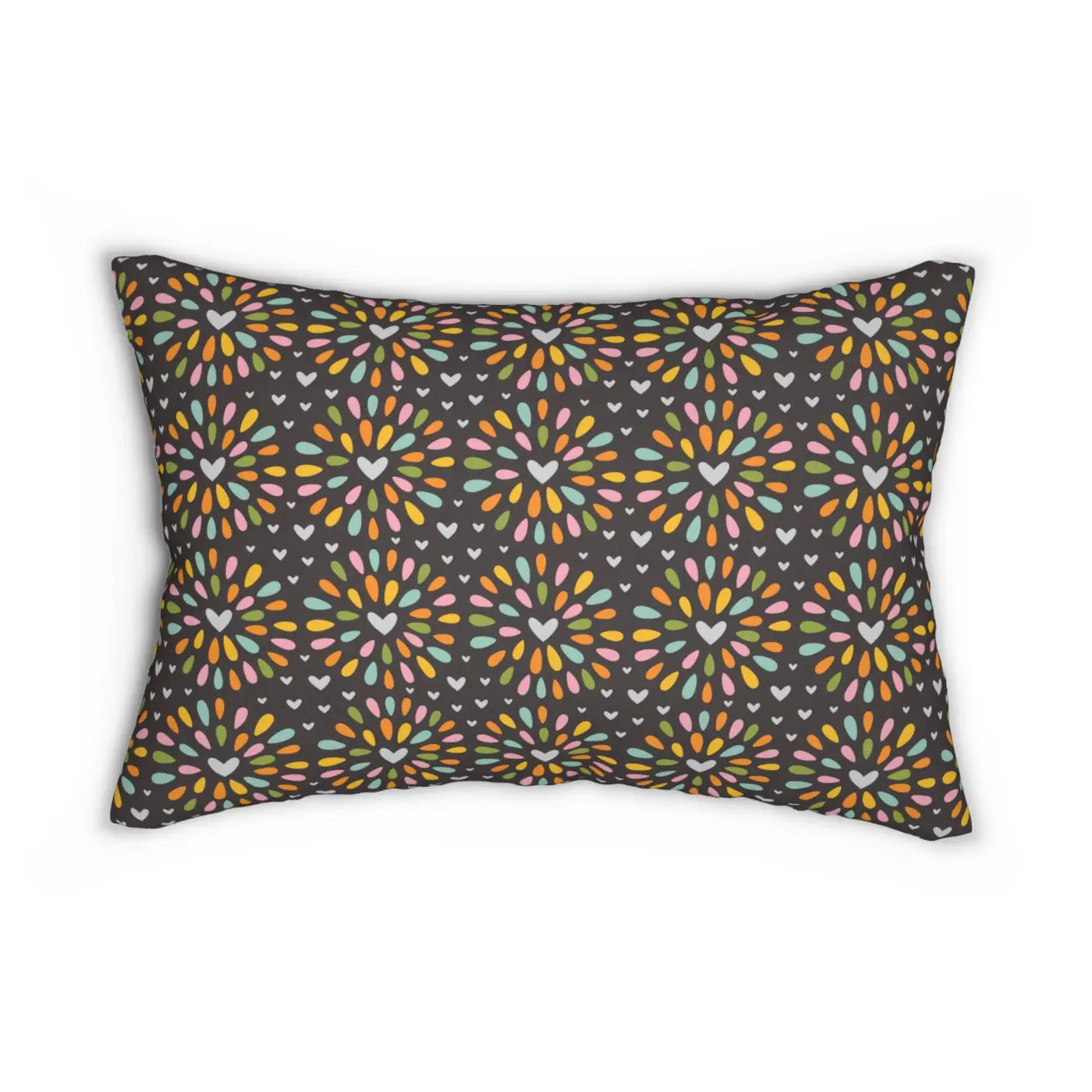 Hearts Polyester Lumbar Pillow - Spun Polyester - DipaliZ
