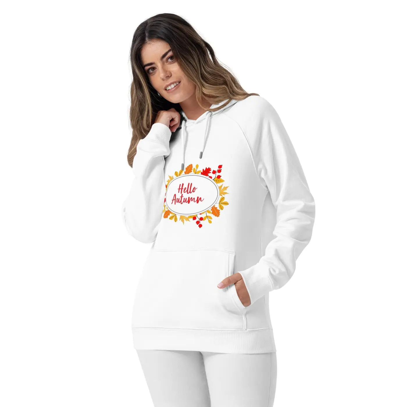 Unisex Eco Raglan Hoodie - Hello Autumn Comfort - DipaliZ