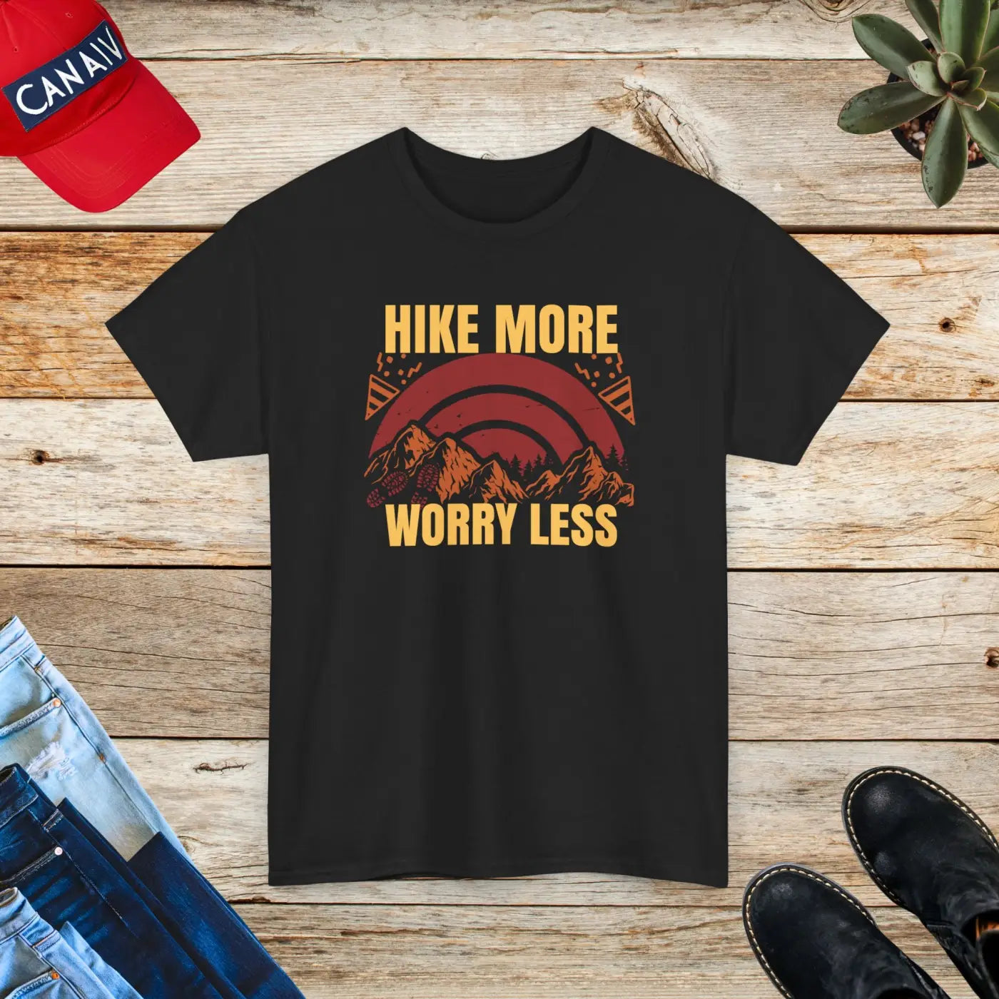 Hike More Worry Less Tee - Unisex Heavy Cotton - DipaliZ